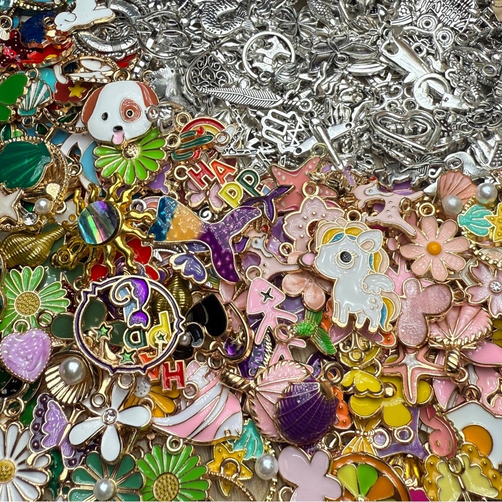 NEW! GOLD & SILVER CHARMS PENDANTS Jewelry Making DIY Crafting Bulk Lot BUNDLE